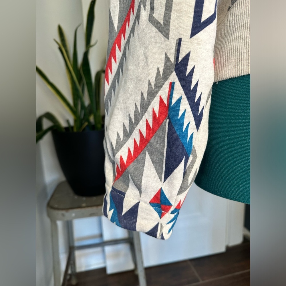 Ariat Geometric Pattern Sweatshirt - Red, Blue, Cream - Picture 5 of 15